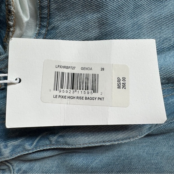 Frame Size 28 Le Pixie High Rise Baggy Pkt Genoa Jean In Genoa NWT - Picture 6 of 8